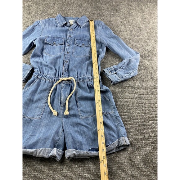 Hinge Romper Shorts Jumpsuit XXSmall Blue Jean‎ Denim Western Coastal Cowboy - Picture 5 of 7